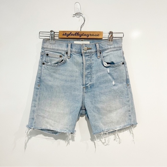 Aritzia Denim Forum The Yoko High Rise Slim denim cut-off shorts - Picture 3 of 10
